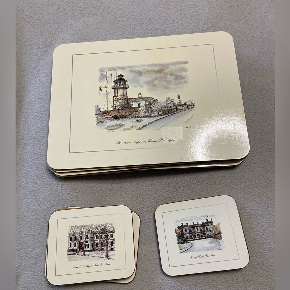 12PC. Set Cork Backing Place Mat & Coasters